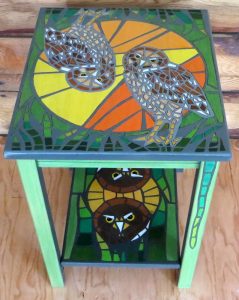 Burrowing Owls - Mosaic Interpretation Series - Small Side Table