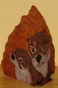 SOLD - Otters - sculpture