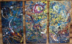 SOLD - SIBLINGS I, II, III - 24x48 each - canvas